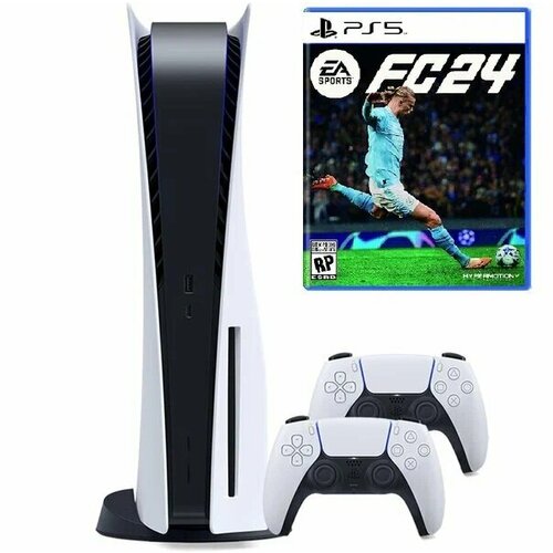 PS5 (ПС5) Игровая приставка Sony PlayStation 5 (3-ревизия)+2-й геймпад(белый)+ДОК-станция+FC 24 (FIFA 24) (диск)