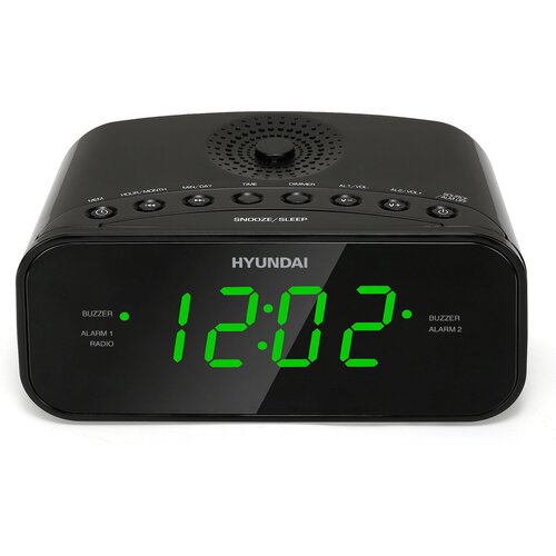 Радиобудильник Hyundai H-RCL221 черный LCD подсв: зеленая часы: цифровые FM