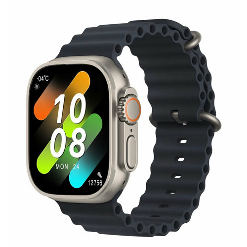 Смарт часы HK8 PRO MAX Smart Watch 2023 Умные часы IOS Android экран AMOLED черные