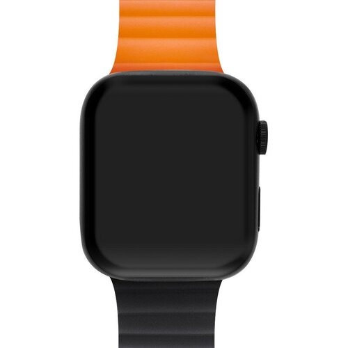 Ремешок для Apple Watch Series 7 45 мм Mutural силиконовый Чёрно-оранжевый