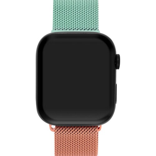Ремешок для Apple Watch Series 8 45 мм Mutural металлический Оранжево-зелёный