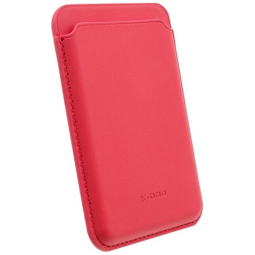 Картхолдер Magsafe Кожаный (Leather Co) для Apple iPhone 15-Красный