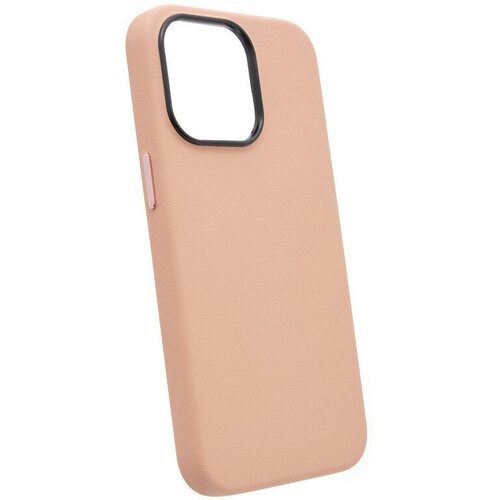 Чехол с MagSafe для iPhone 15 Pro Кожаный (Leather Co)-Розовый