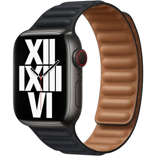 Ремешок кожаный Apple Watch Midnight Leather Link (Тёмная Ночь) 41mm Size M/L (38mm; 40mm) ML7T3AM/A