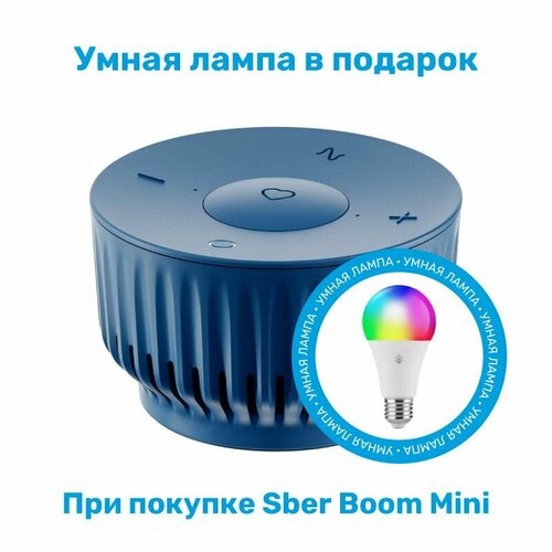Умная колонка SberBoom Mini синий и Умная Лампа SLS LED01