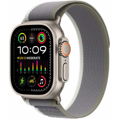 Apple Умные часы Apple Watch Ultra 2 49 мм Titanium Case with Trail Loop M/L (Серо-зеленый)
