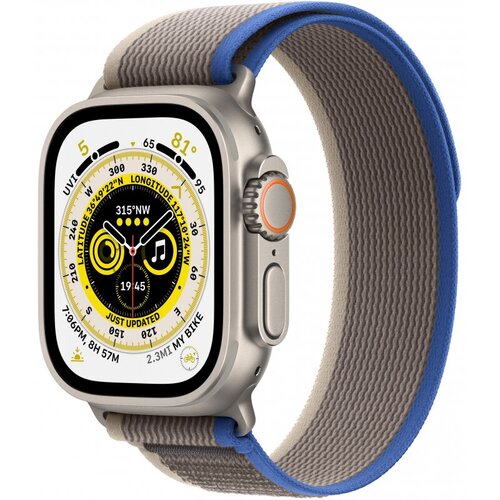 Apple Watch Ultra 2 49 titanium case with M/L blue/black trail loop