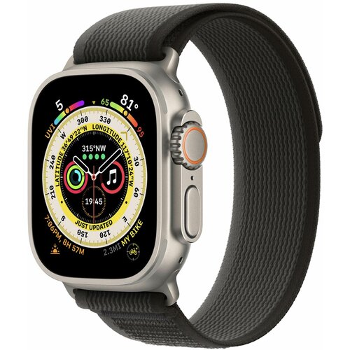 Нейлоновый браслет Apple Trail Loop Black/Gray S/M для Apple Watch Ultra MQEP3ZM/A