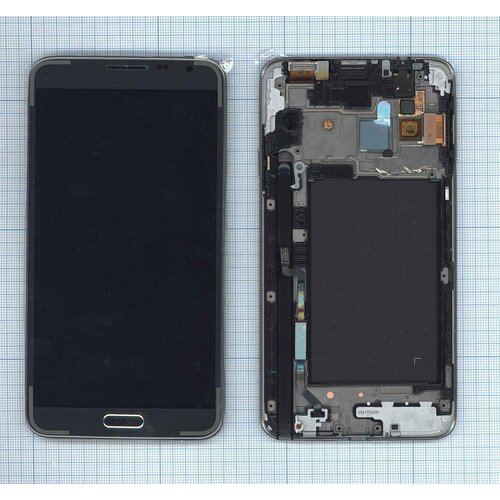 Дисплей для Samsung Galaxy Note 3 Neo Duos SM-N7502 в сборе с тачскрином и рамкой (Service Pack) черный