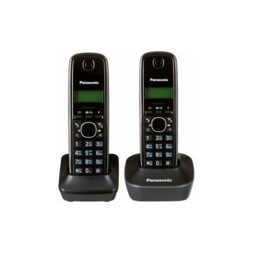 Радиотелефон Panasonic KX-TG1612RUH черно-серый (2 радиотрубки в комплекте)