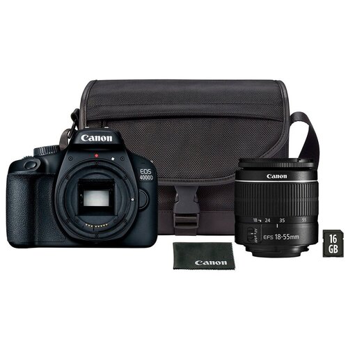 Фотоаппарат Canon EOS 4000D Kit EF-S 18-55mm f/3.5-5.6 DC III + сумка SB130 + карта памяти 16GB