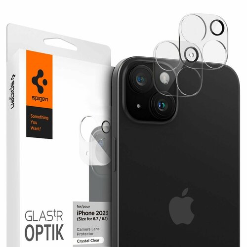Защитное стекло для камеры SPIGEN для iPhone 15 / 15 Plus - Glass tR Optik Прозрачный 2 шт AGL06916